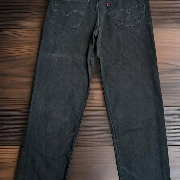 Vintage Levis 550 Jeans Mens 36x33 Black Denim Relaxed Fit Tapered Leg 2001 Y2K - Picture 2 of 14